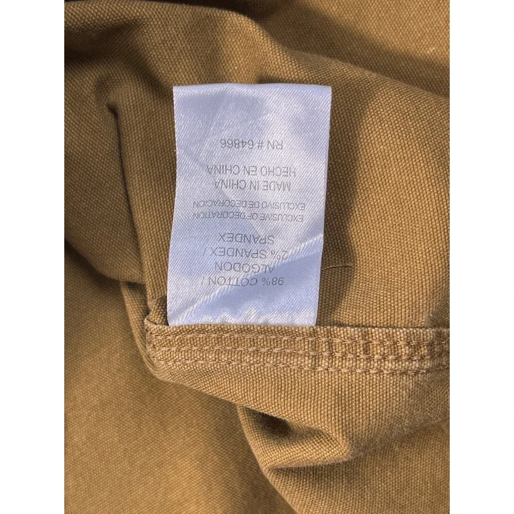 Lee Stretch Canvas Work Shirt Brown Button Up Utility Men's Large Cotton